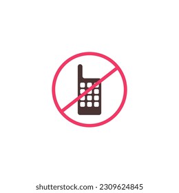 Do not use mobile phone sign or warning banner design, vector illustration isolated on white background. Prohibition of phone usage sign for public places.