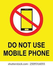Do not use mobile phone board, symbol, sign, icon, vector