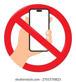 Do not use mobile phone sign. Prohibition sign do not use mobile phone isolated on white background.