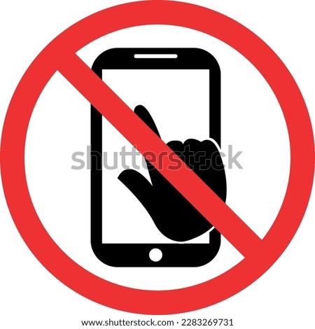Do not use mobile phone icon sign. Forbidden signs and symbols.