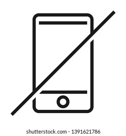 Do not use mobile sign. Simple line icon. Isolate on white background.