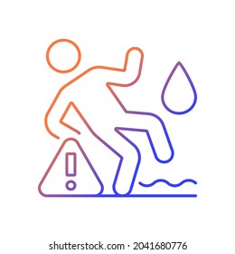 Verwenden Sie nicht auf linearen Vektorgrafik-Symbol mit nassem Oberflächenverlauf. VR-Headset. Dünnlinienfarbensymbol. Modernes Piktogramm. Vektor-einzelne Umrisszeichnung für Gebrauchsanweisungen