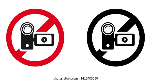 Do Not Use Personal Video Camera Sign in Red and Black Version