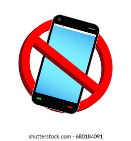 Do Not Use Phone Prohibition Sign Vector