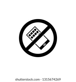 Do not use the phone sign icon. Simple glyph, flat vector element of ban, prohibition, forbid icons set for UI and UX, website or mobile application
