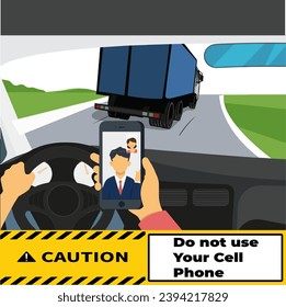 Do Not Use Phone While Driving Car. Caution : Using phone while drive Car is dangerous