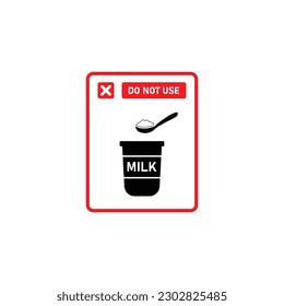 Do Not Use Powder Milk Concept Design. Vector Illustration.