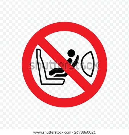 Do not use rear-facing child seat with active airbag warning sign