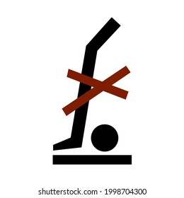 Do Not Use Sack Truck Icon. Parcel Delivery Logistics. Vector Icon Isolated on White Background