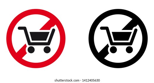 Do Not Use Shopping Carts Sign in Red and Black Version