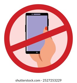 do not use smartphone prohibition sign isolated
