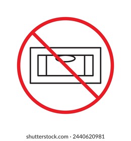 Do not use surface level icon. Surface balance flat sign design. Level tool symbol pictogram. Warning, caution, attention, restriction, danger flat sign design.