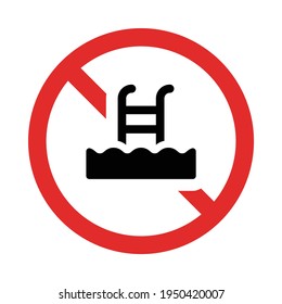 Do Not Use Swimming Pool Ladder Flat Icon Sign.