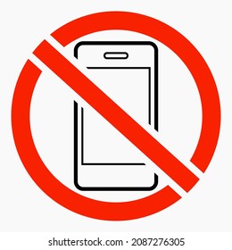 Do not use the telephone. The ban on conversations. Silence. No cellular connection. Commercial line vector icon for websites and mobile minimalistic flat design.