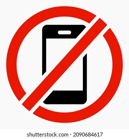 Do not use the telephone. The ban on conversations. Silence. No cellular connection. Commercial line vector icon for websites and mobile minimalistic flat design.