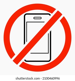Do not use the telephone. The ban on conversations. Silence. No cellular connection. Commercial line vector icon for websites and mobile minimalistic flat design.