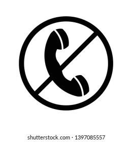 Do not use the telephone. No phon icon for app and web isolated on white background. Vector illustration.