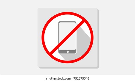 Do not use telephone sign (Flat illustration)