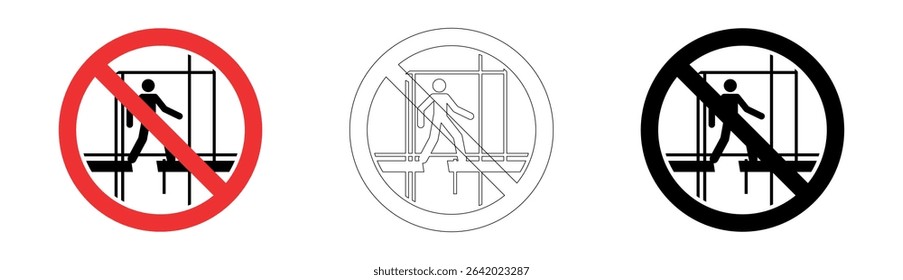 Do not use this incomplete scaffold sign in vector format