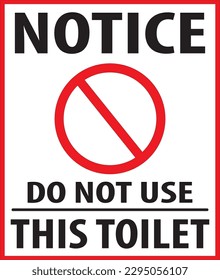 Do not use this toilet warning sign vector