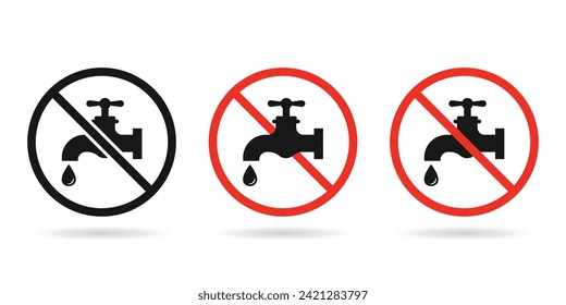 Do not use water sign. No drinkable water sign. Non potable water sign. Don't drink water sign.