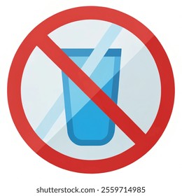 Do not use water sign. No drinkable water sign. Non potable water sign. Don't drink water sign. vector illustration isolated with white background.