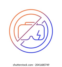 Do not use when broken gradient linear vector manual label icon. Avoid damage. Thin line color symbol. Modern style pictogram. Vector isolated outline drawing for product use instructions