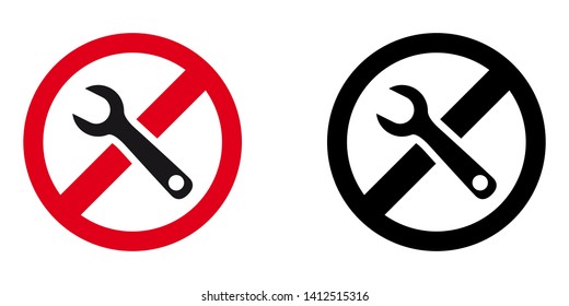 Do Not Use Wrench Sign in Red and Black Version