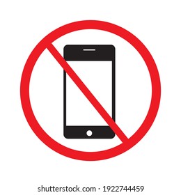 Do Not Use Your Mobile Phone Icon On White Background Vector.No Phone Sign