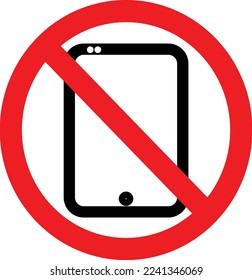 Do not using smartphone, Smart phone warning stop sign icon. Phone turn off. Vector Illustration