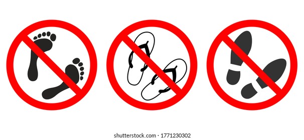Do not walk. Not allowed passage. Set of sign isolated on white background. Vector illustration