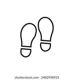 Do not walk barefoot sign icon logo sign vector outline