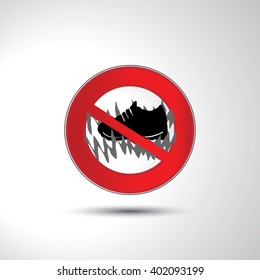 Do not walk the grass prohibition sign icon illustration