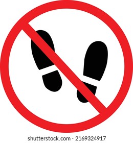do not walk. no barefoot sign. do not step here symbol. do not stand here. flat style.