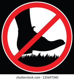 Do Not Walk On The Grass Sign