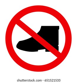 Do not walk in shoes sign icon.