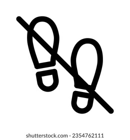 Do not walk or stand here line icon