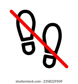 Do not walk or stand here line icon