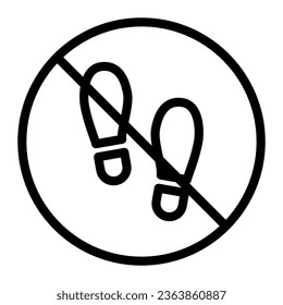 Do not walk or stand here line icon