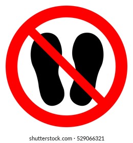 Do Not Walk Or Stand Here, Prohibition Sign, Vector Illustration.