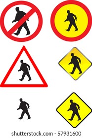 do not walk traffic sign vector
