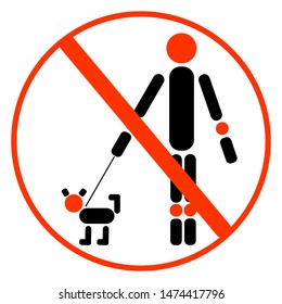 Do not walking with dog here, stop