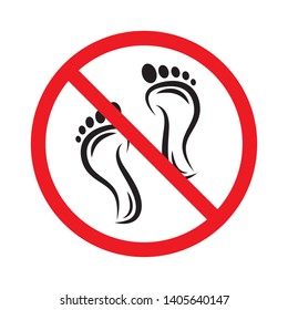 Do not walking here. sign prohibited walking. Do not step here sign cross line red color. vector illustration isolated on white background.