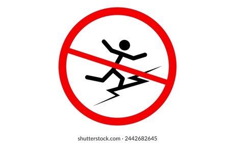 do not walking sign, black and red isolated silhouette
