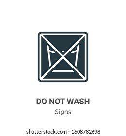 Do not wash glyph icon vector on white background. Flat vector do not wash icon symbol sign from modern signs collection for mobile concept and web apps design.