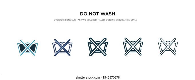 do not wash icon in different style vector illustration. two colored and black do not wash vector icons designed in filled, outline, line and stroke style can be used for web, mobile, ui