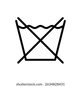 Do Not Wash Icon. Vector Symbol for Laundry Care and Clothing Instructions.