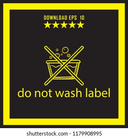 do not wash label sketch vector icon