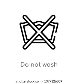 do not wash vector line icon. Simple element illustration. do not wash outline icon from signs concept. Can be used for web and mobile