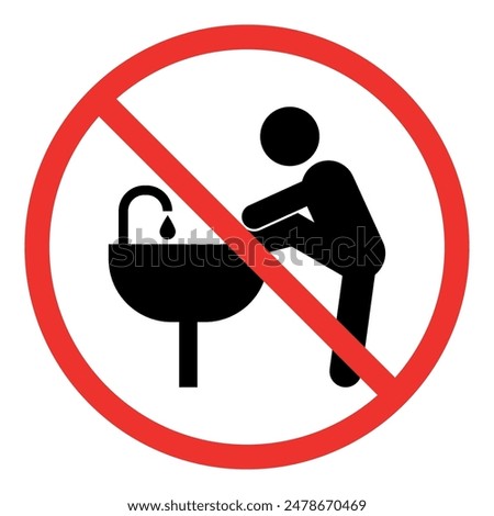 Do not wash your feet in the sink vector icon fill